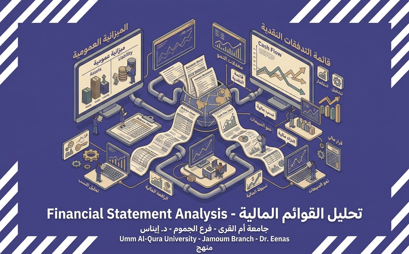 تحليل القوائم المالية  جامعه أم القرى الجموم دكتوره ايناس - فرع الجموم